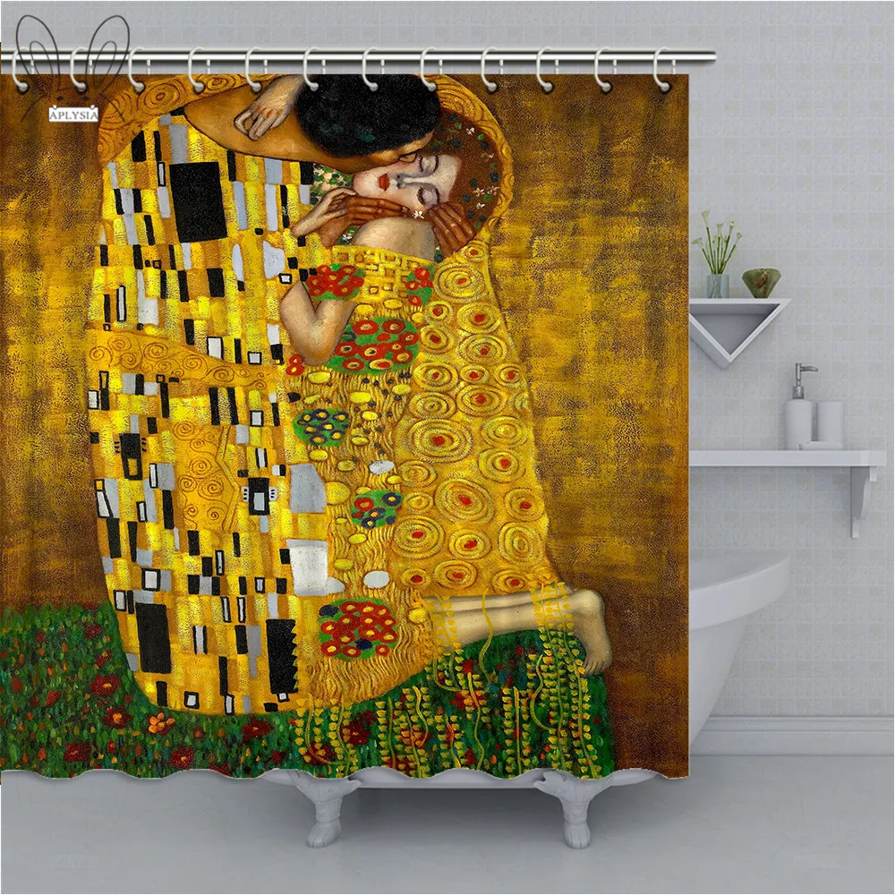 Aplysia The Kiss Gustav Klimt художественная занавеска для душа новинка изготовленная на