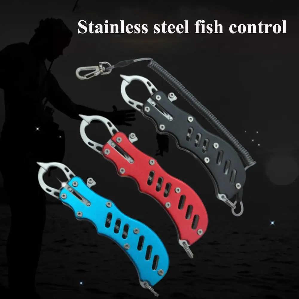 

Anti-rust Fishing Lip Grips Multifunction Fish Controller Gripper Stainless Steel Fishing Pliers Clamp With Lanyard Fishing Acce