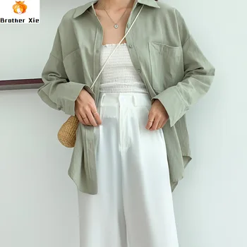 

Women Autumn 2020 Cotton White Blouse Korean Long Sleeve Womens Tops And Blouses Women Shirts Blusas Roupa Feminina Tops