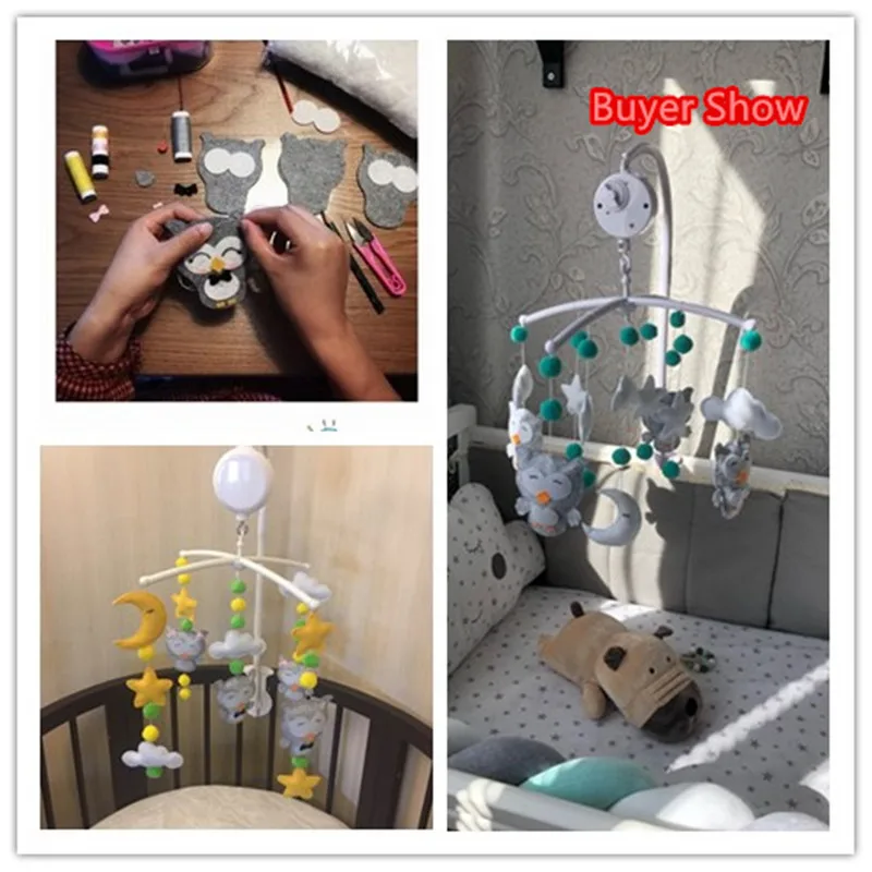 Baby Toy 0 12 Months Rotating Mobile Baby Crib Holder Rattles Bracket Clockwork Music Box DIY 2