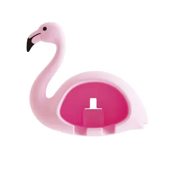 

1pcs Flamingo Sucker 2 Position Toothbrush Holder Suction Hooks Bathroom Accessories Family Set Wall Bathroom