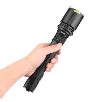 

MTG2 Zoom Flashlight Usb Charging with Lcd Screen Safety Hammer Large Lens Wide Angle Flashlight