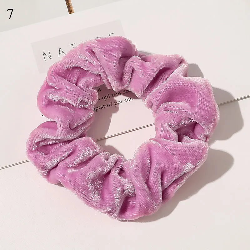 Winter Shiny Velvet Scrunchies Candy Color Soft Girls Hair Rope Hair Accessories Rubber Band Elastic Hair Bands Ponytail Holder mini hair clips Hair Accessories