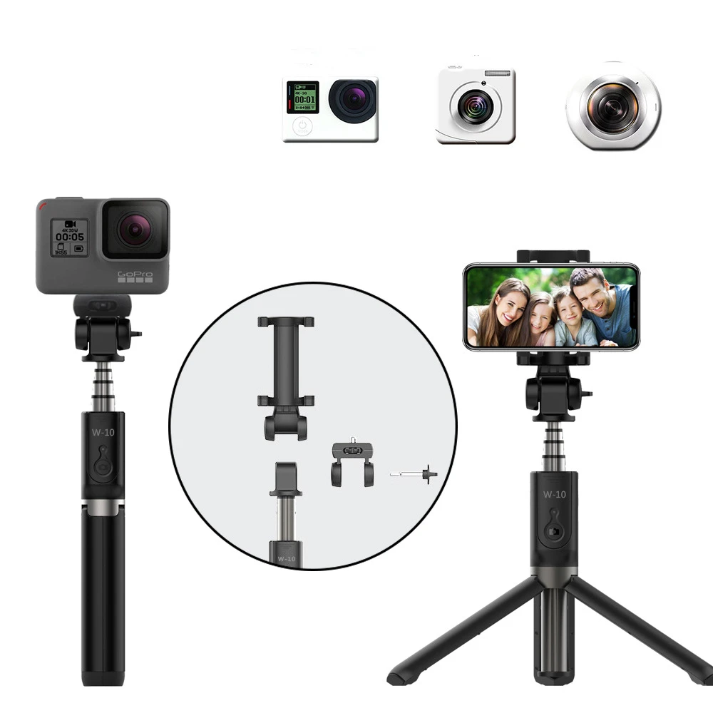 Antscope W10 Bluetooth селфи палка для мобильного телефона gopro мини алюминиевый Автоспуск
