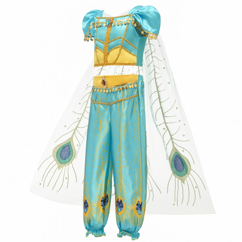 DAYLEBABY/костюм принцессы жасмин Аладдина Alibaba Genie Story Book Week для девочек; маскарадное нарядное платье для девочек; подарок