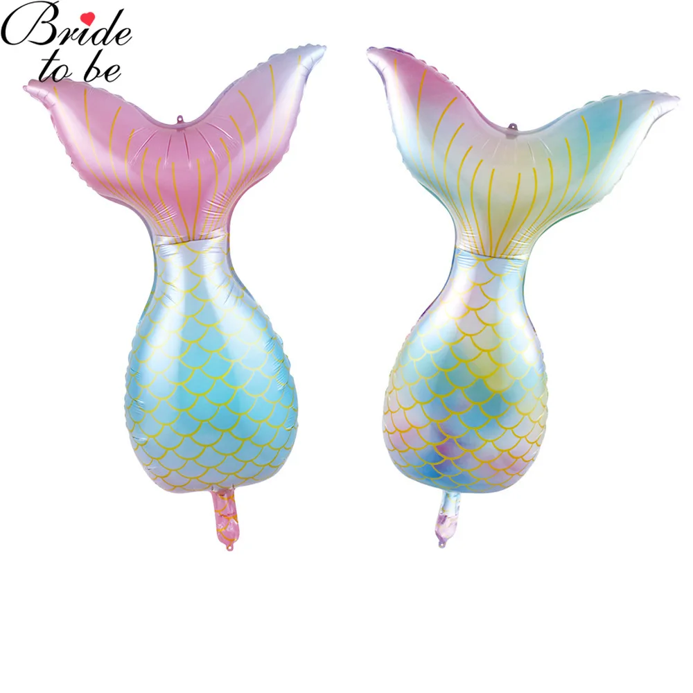 

2pcs Bride To Be Mermaid Tail Balloons Multicolor Aluminium Foil Balloon Wedding Birthday Party Decoration Baby Shower Supplies
