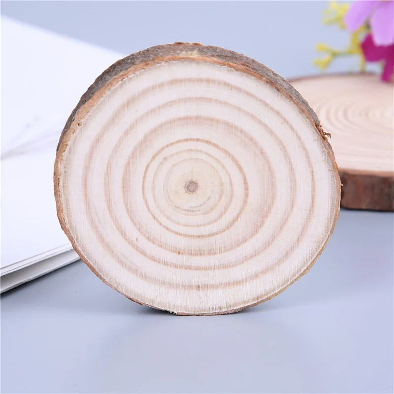 1 Piece 18-20cm Unfinished Natural Pine Round Slices Unfinished Wood Slices DIY Crafts Wedding Party Painting Decoration