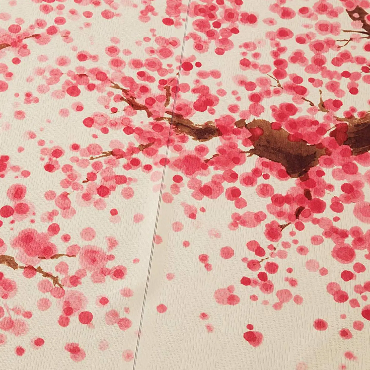 Japanese Style Doorway Curtain 85X150Cm Happy Dogs Cherry Blossom