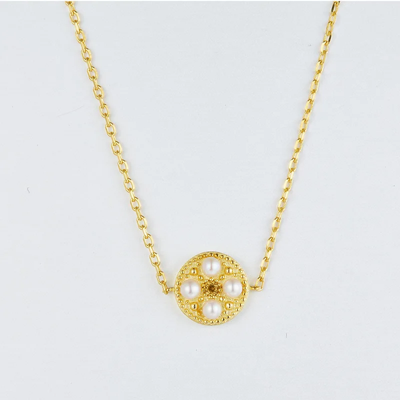 

Japanese-style Light Jewelry Necklace S925 Natural Freshwater Pearl Necklace Women's Simple Versatile Choker dun li New Style