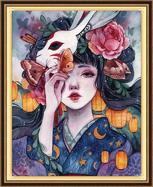 Zozack 針仕事、DIY プリントイラストレーターガールクロスステッチ