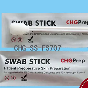 CHG-SS-FS707 Surgical Pre injection Swab Sticks with 2% Chlorhexidine and 70% Isopropyl alcohol 方头