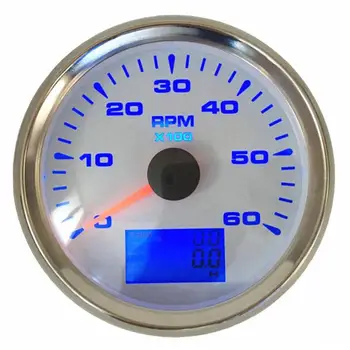 

Pack of 1 85mm 0-300 Speed Ratio Tachometers 0-6000RPM Revolution Meters Tachs with Hour Meter and 8 Kinds Backlight Color 9-32v