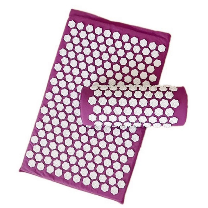 

Purple Lotus Acupressure Massage Mat Pillow Shiatsu Pain Stress Relief Stress Body Massage Promotes Blood Circulation Acupunctur
