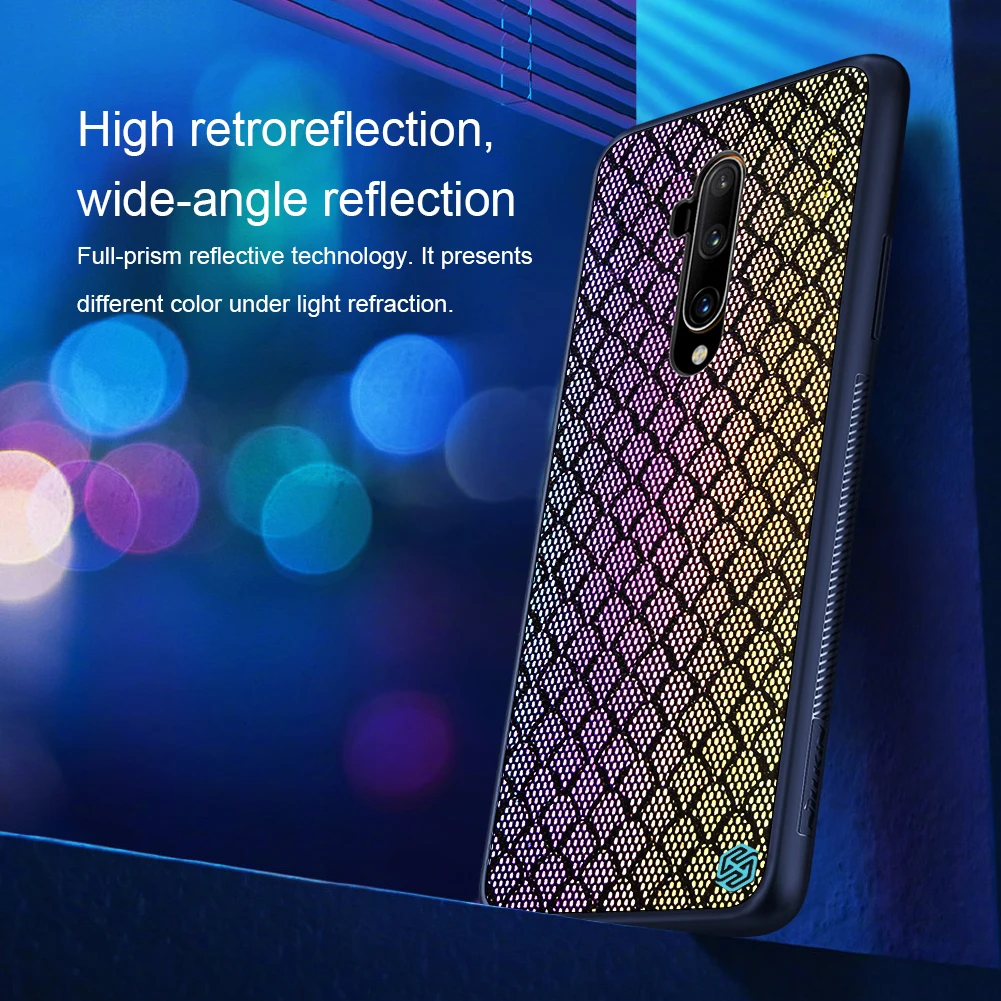 Для OnePlus 7T Pro чехол NILLKIN тканая полиэфирная сетка светоотражающий защитный чехол на заднюю панель для OnePlus 7T Pro