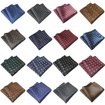 

Luxury Men's Handkerchief Wedding Polyester Floral Printed Hankies Polyester Hanky Business Pocket Square Chest Towel 25*25cm