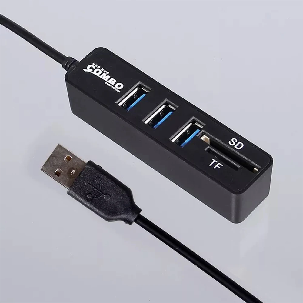 Black 3 Ports 3/6 USB Hub 3,0 Мульти USB 3,0 usb-хаб высокого Скорость хаб TF/SD Card один для ПК Компьютерные аксессуары - Цвет: Black 3 Ports