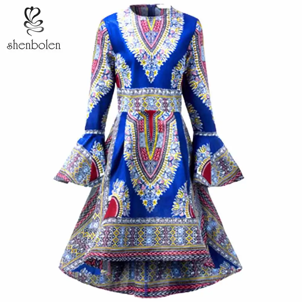 Shenbolen Африканский одежда для женщин с длинным рукавом высокая Талия Куртка Анкара печати плюс размеры Леди Мода J