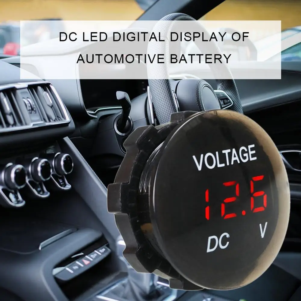 Мониторинг легко для вас, чтобы узнать состояние батареи автомобиля батареи Вольтметр постоянного тока светодиодный цифровой дисплей короткий Гладкий вольтметр