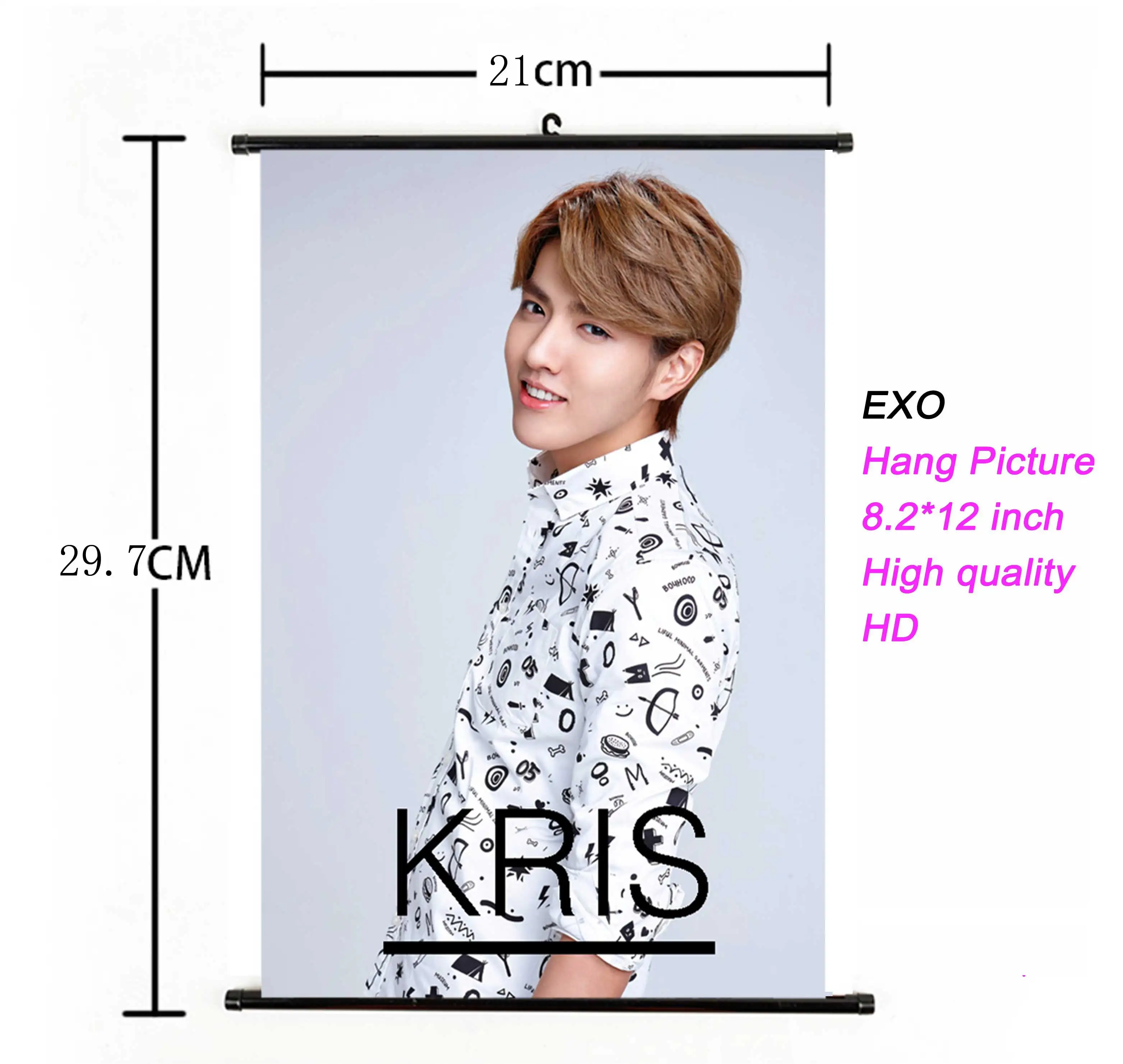 106 Свернутый Свиток Kpop EXO висячий плакат ткань 21*30 см для фанатов Подарочная коллекция k-pop EXO альбом Висячие фото плакат - Цвет: 106