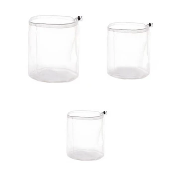 

3pcs/lot Clothes Washing Machine Laundry Bra Aid Lingerie Mesh Net Wash Bag Pouch Basket 3 Sizes thickened drawstring bag