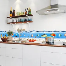 Плинтус Стекло Стикеры s Ванная комната Стекло Спальня океана пляжа настенный стикер рыбка AY917/XH917-1
