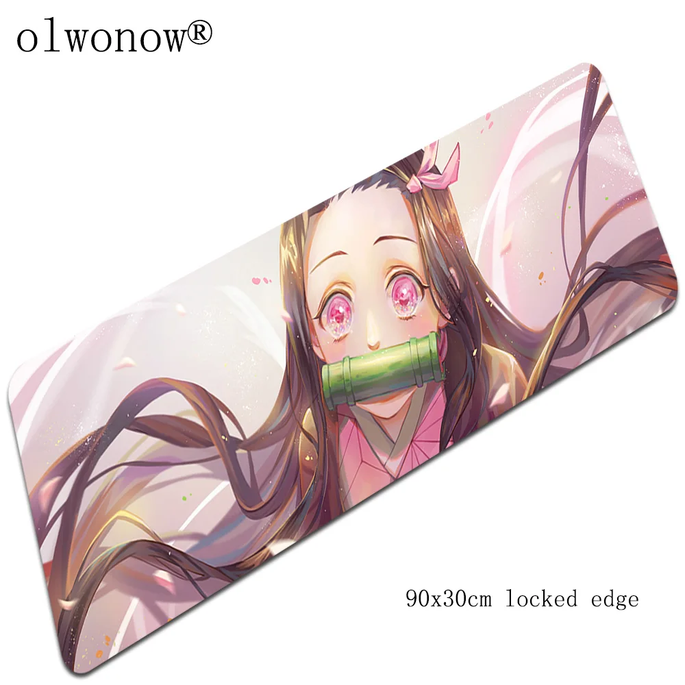 Kimetsu no Yaiba pad мышь HD Печать компьютерный коврик для мыши 90x30 см падмаус Самый дешевый коврик для Мыши Эргономичный гаджет коврик для рабочего стола - Цвет: Size 900x300x2mm