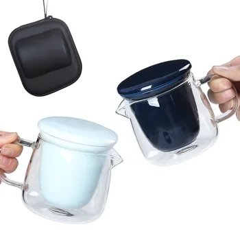 

TANGPIN glass and ceramic teapots with 2 cups chinese kung fu tea set drinkware
