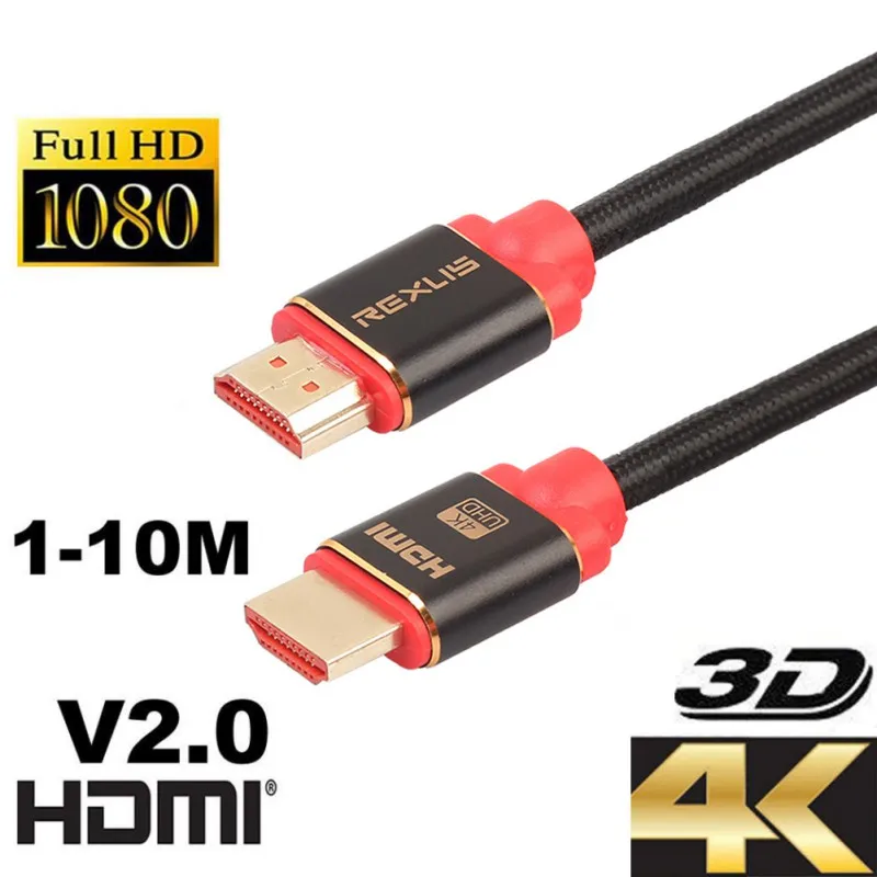 Высококачественный Многофункциональный HDMI кабель 2,0 Версия 1 m/2 m/3 m/5 m/10 m HDMI кабель адаптер для приставки/PC/4 K tv/xbox/PS4