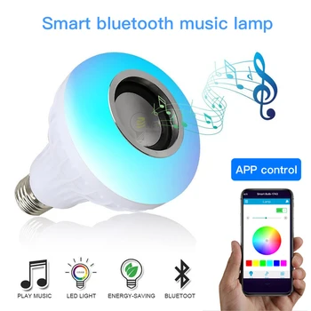 

Smart Wireless Bluetooth Bulb Ampoule Led Lamp E27 220V RGB Night Light Bulb With Remote Control For Home Spotlight Music Lamp F