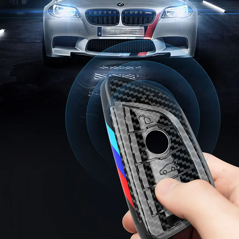 Custodia Portachiavi Auto BMW A 3 Pulsanti, Nero E Blu, Con Lama Non Tagliata, Per Serie 1 2 3 4 F20 F30 F31 F32 (Solo Guscio, Elettronica Esclusa)