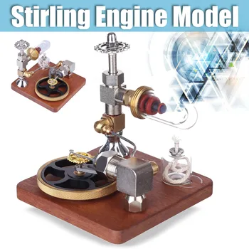 

DIY Steam Power Stirling Engine Model Rotating Mechanical Music Box Science Experiment Free Piston Adjustable Speed Physics Toy