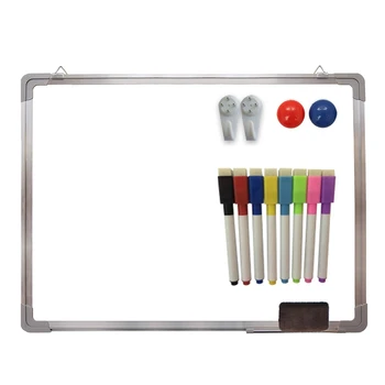 

Magnetic Whiteboard Writing Board Double Side with Pen Erase Magnets Buttons for Office School 30x40cm