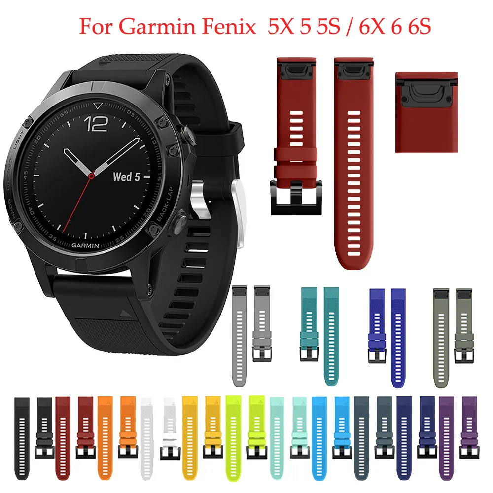 Ремешок силиконовый для Garmin Fenix 6X 6 6S Pro 5X 5 5S Plus 3 3HR 20 22 26 мм|Смарт-аксессуары| |