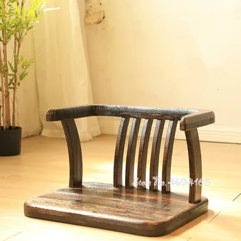 

Chinese Style Solid Wood Floor Chair Armchair Tatami Meditation Zaisu Legless Chair Seating for Gaming Reading Watching TV