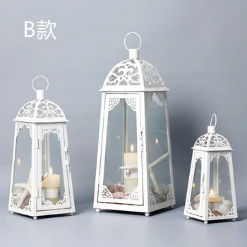 

INS Distressed Retro Iron Candlestick Decoration Wedding Candle Holder House Holder Candle Lantern Candelabro Vela Decor FC103