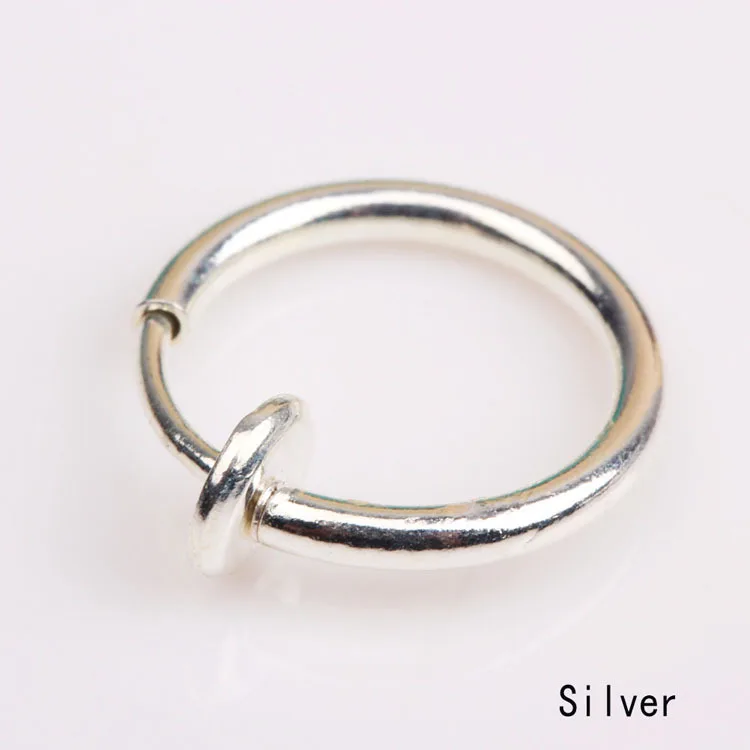 Silver 2 шт./пара кольцо в готическом стиле панк Ушная клипса ложная перегородка пирсинг кольцо Хооп - Окраска металла: Silver