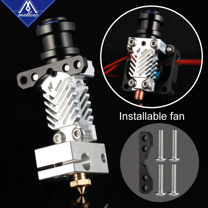 Mellow-kit de Extrusora Bowden 4-cabeçote j Materiais Aeroespacial para v6 Suporte de Ventilador e Peças de Impressora 3d - Imagem 5