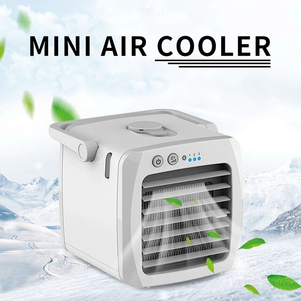 Mini Air Conditioners Cooling Electric Humidifier Desktop Fan With Waterbox Portable Low Noise Small space Cooler 3 Gears Wind| | | АлиЭкспресс