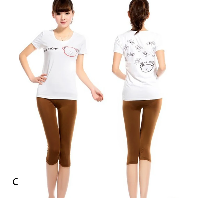 Coffee Women Slim Ice Silk Leggings Candy Color Printing High Waist Pencil Pants Sexy Push Up Cool And Breathable Leggings Chiffon New - Цвет: Coffee