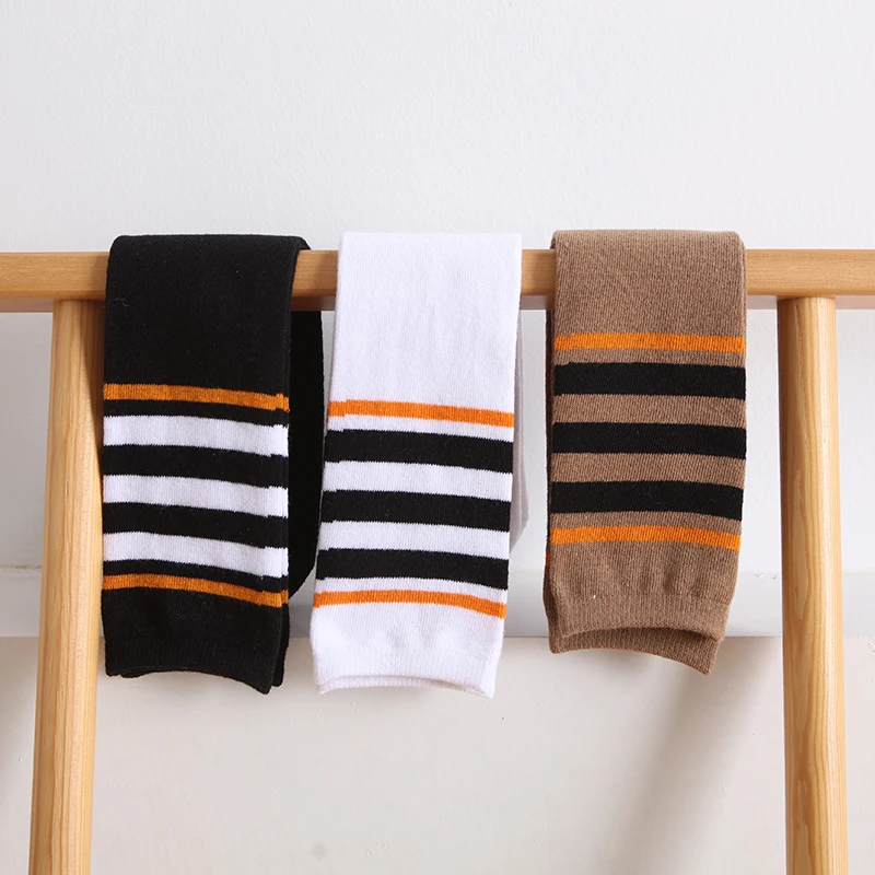 

baby girls Spring autumn over keen high long socks cotton warmer horizontal stripes fashion school kids infant child calf socks