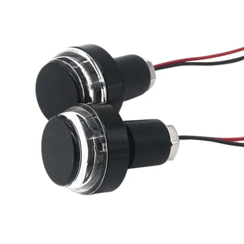 

2 Piece 12V Led Motorcycle Handlebar Tail Flashing Turn Signal 22Mm Yellow Universal Handlebar Flash