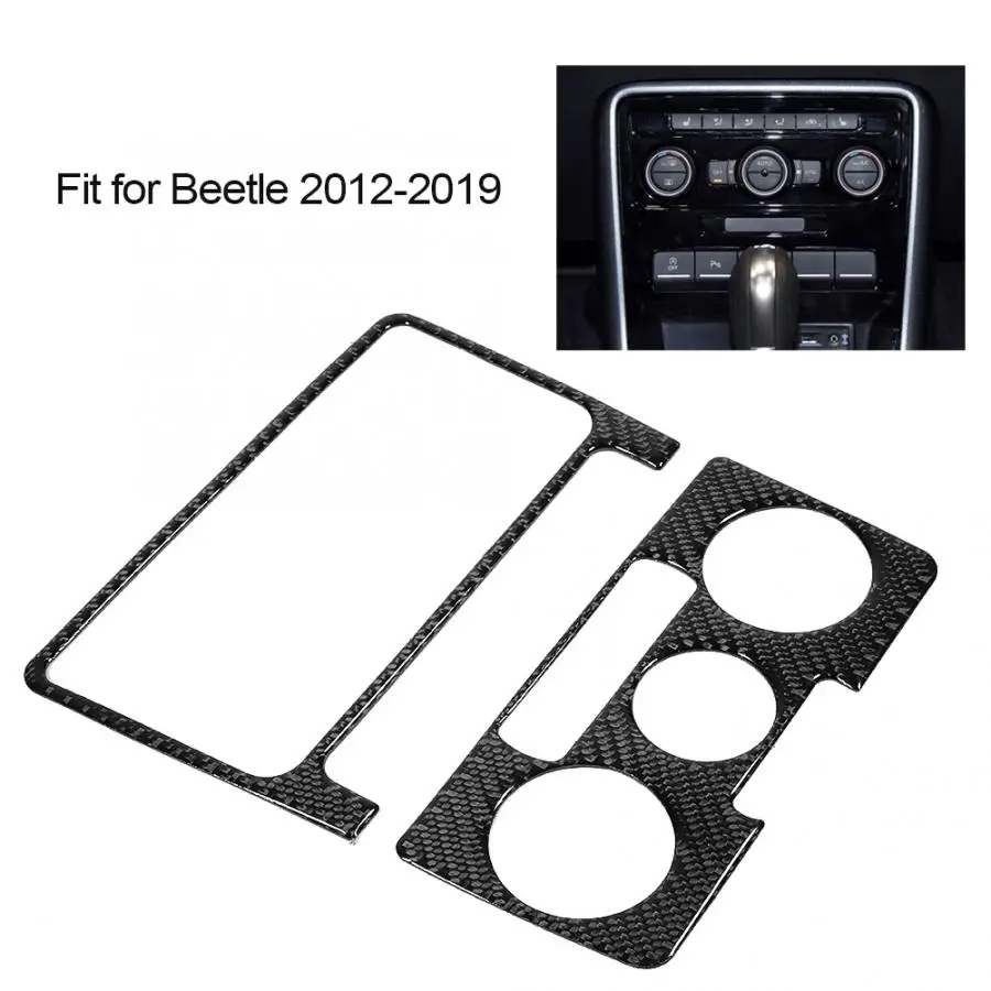 2 шт. кондиционер CD панель углеродного волокна Стикеры для обклейки автомобиля подходит для VW Beetle 2012 2013- автомобильные аксессуары