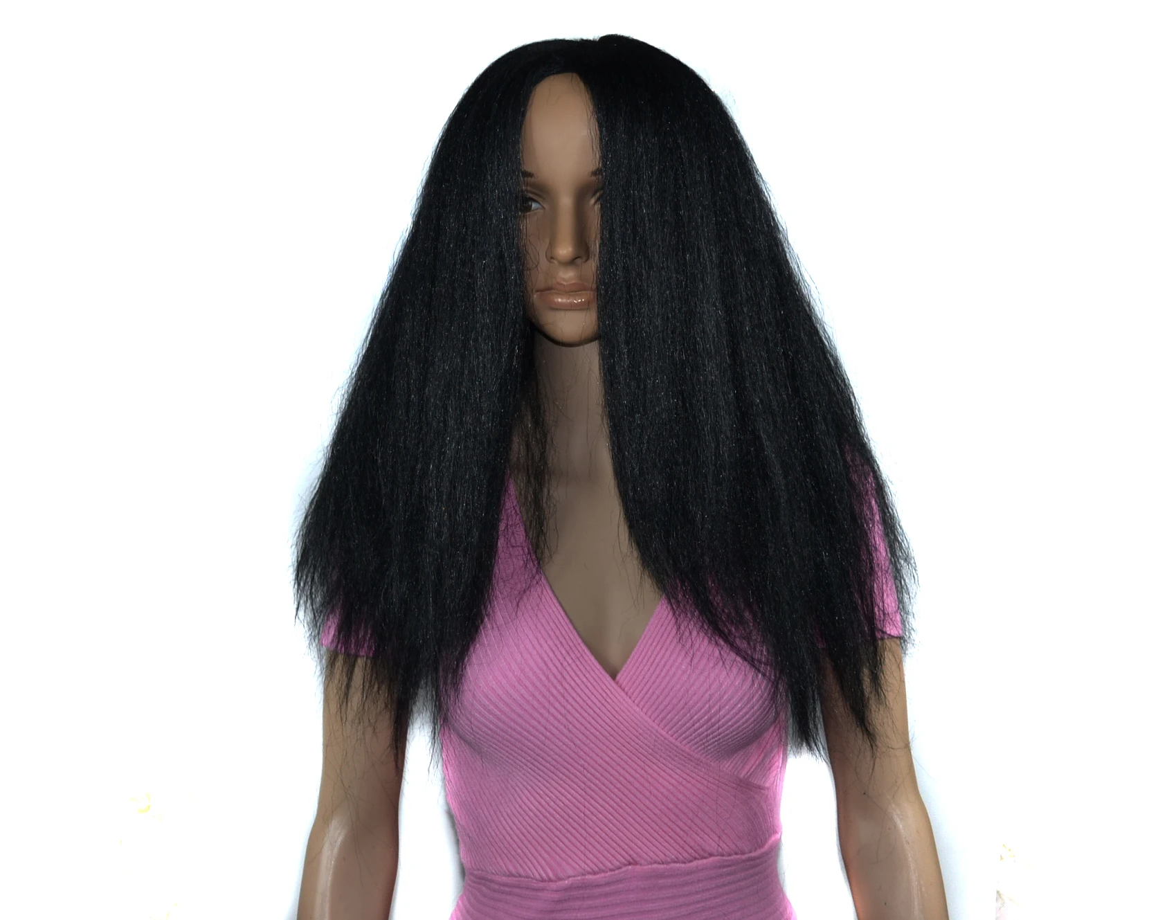 Synthetic Wig Kinky Straight Wig Brazilian Wig Yaki 150% Density Afro Synthetic Wigs For Black Women