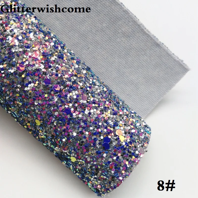 Glitterwishcome 21X29 см A4 Размер синтетическая кожа, Переливающаяся ультра Смешанная массивная блестящая кожа ткань винил для бантов, GM048A - Цвет: 8