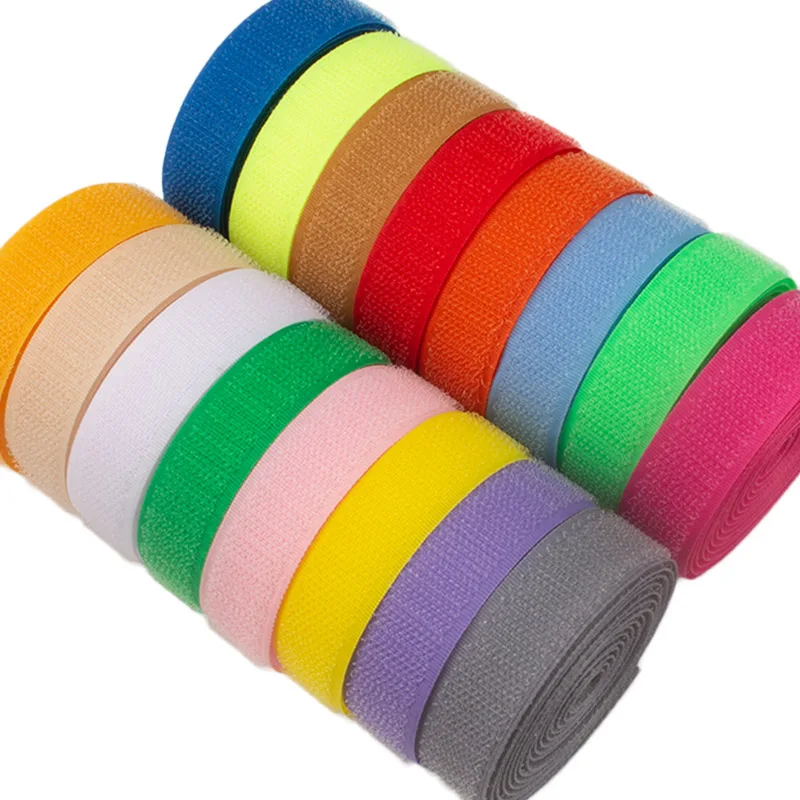 Magic Tape Self Adhesive Fastener Tape DIY Nylon Hook Loop Fastener Sticker Cable Ties Sewing Accessories No Glue 2CM*1M