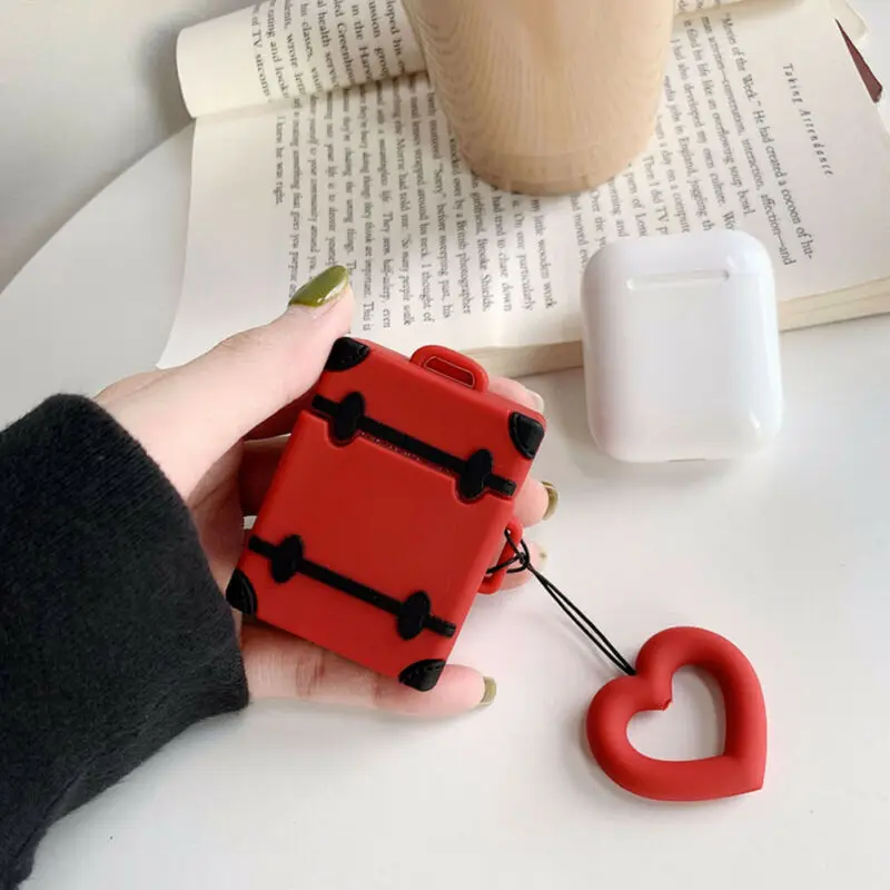 

Mini Soft Silicone Case For Apple Airpod Cute Chic Suitcase Shape Soft Silicone Protector Case Cover For Apple AirPods Anti-fall