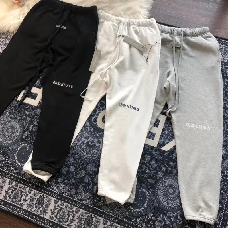 

High Street FOG Essentials Sweatpants Men Women High Quality Drawstring Joggers FOG Essentials Graffiti Vintage Pants Trousers