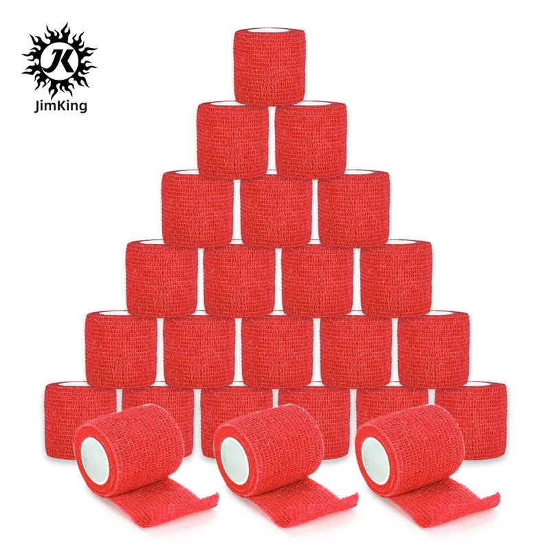 

4/6/8/12/24/48pcs Red Tattoo Grip Bandage Cover Wraps Tapes Nonwoven Self Adhesive Finger Wrist Protection Tattoo Accessories