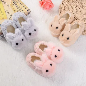 

Toddler Autumn And Winter Sneakers Infant Kids Warm Cartoon Bear Shape Shoes Boys Girls Plush Soft-Soled Slippers 1Year 2019