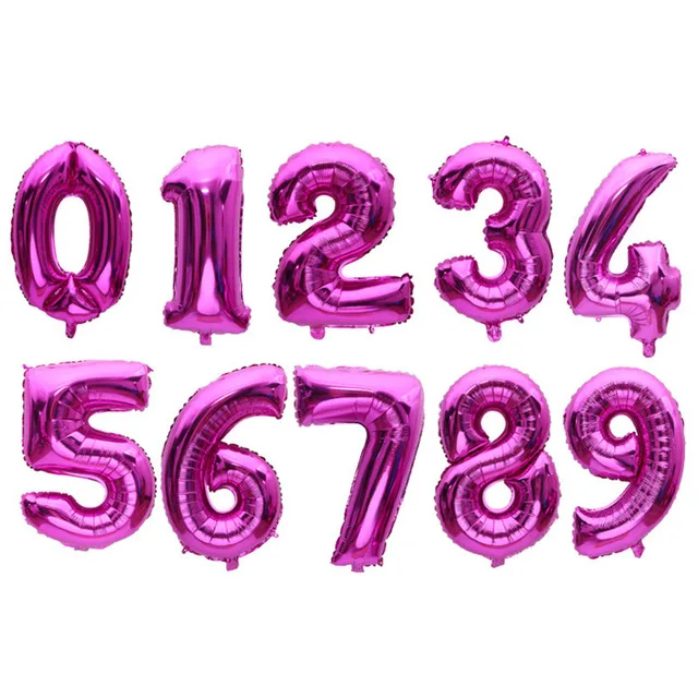 thumbnail image 1 of Globos digitales con números de papel de aluminio dorado y plateado de 16, 32 y 40 pulgadas, para cumpleaños, bodas, fiestas, suministros para baby shower, 1 of 5